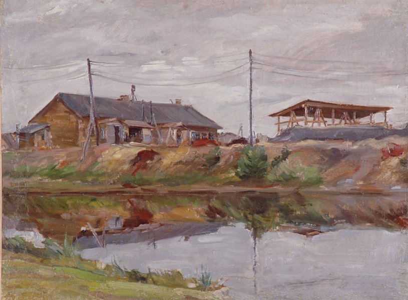 Shacks 1945 oil on canvas 50x67